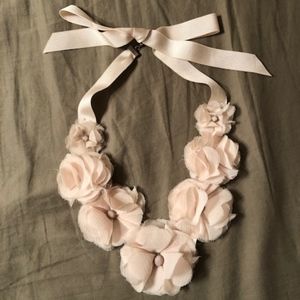 Anthropologie Chiffon Flower Necklace